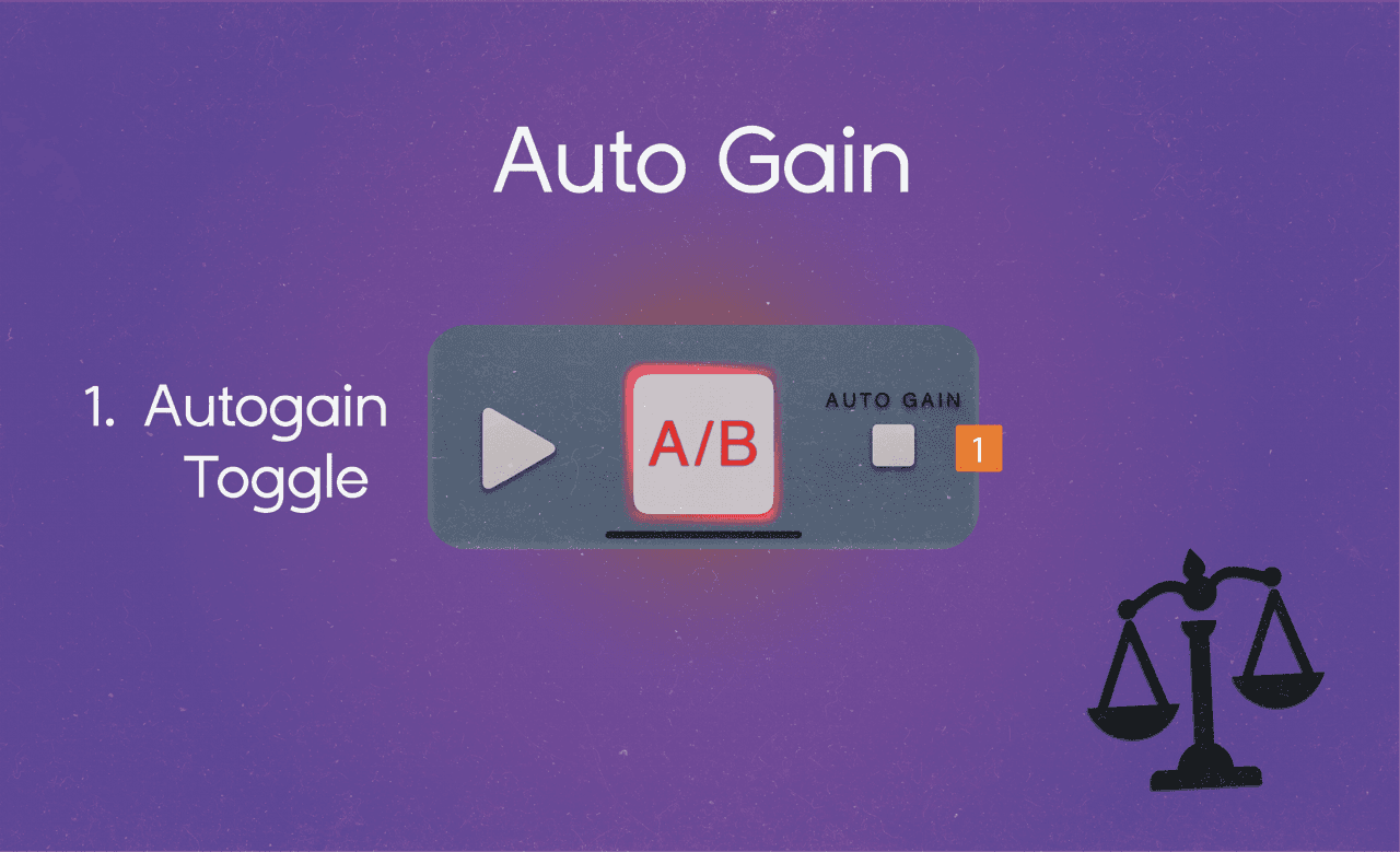 The AutoGain toggle beside the A/B button